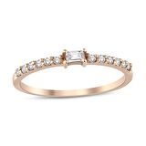 0.15 Karat Baget Pırlanta Yüzük (E-F VS/ Chocolate Baget)